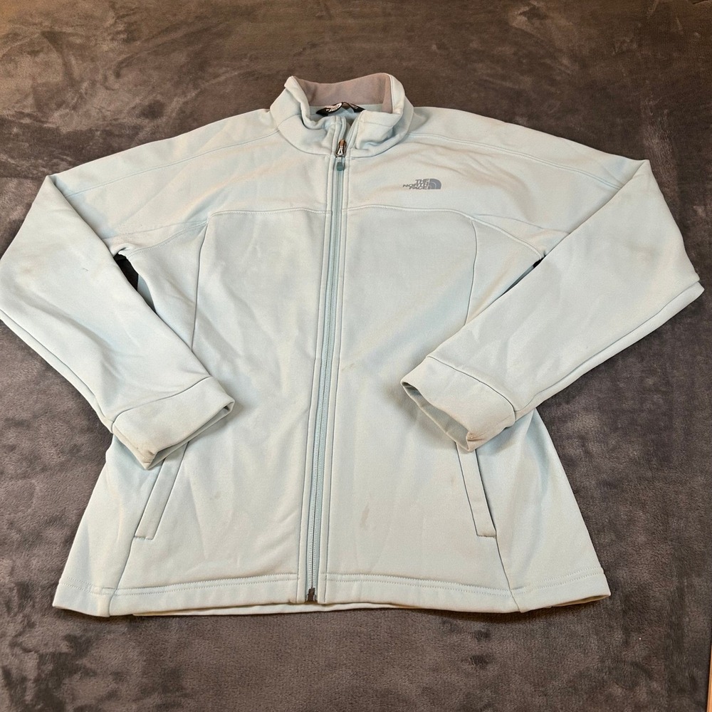 The North Face Agave Jacket Womens‎ Medium Light Blue Full Zip Fleece